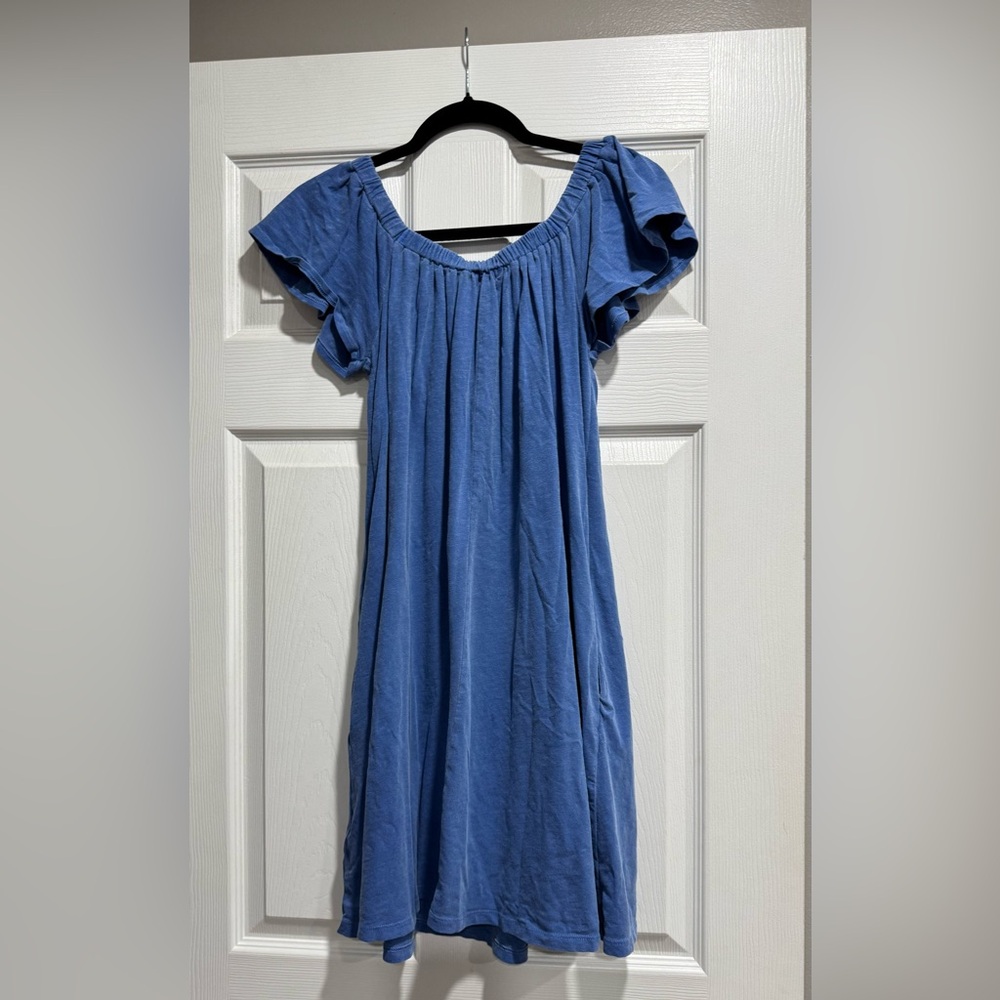 Blue Ruffle Sleeve Dress - Picture 5 of 5